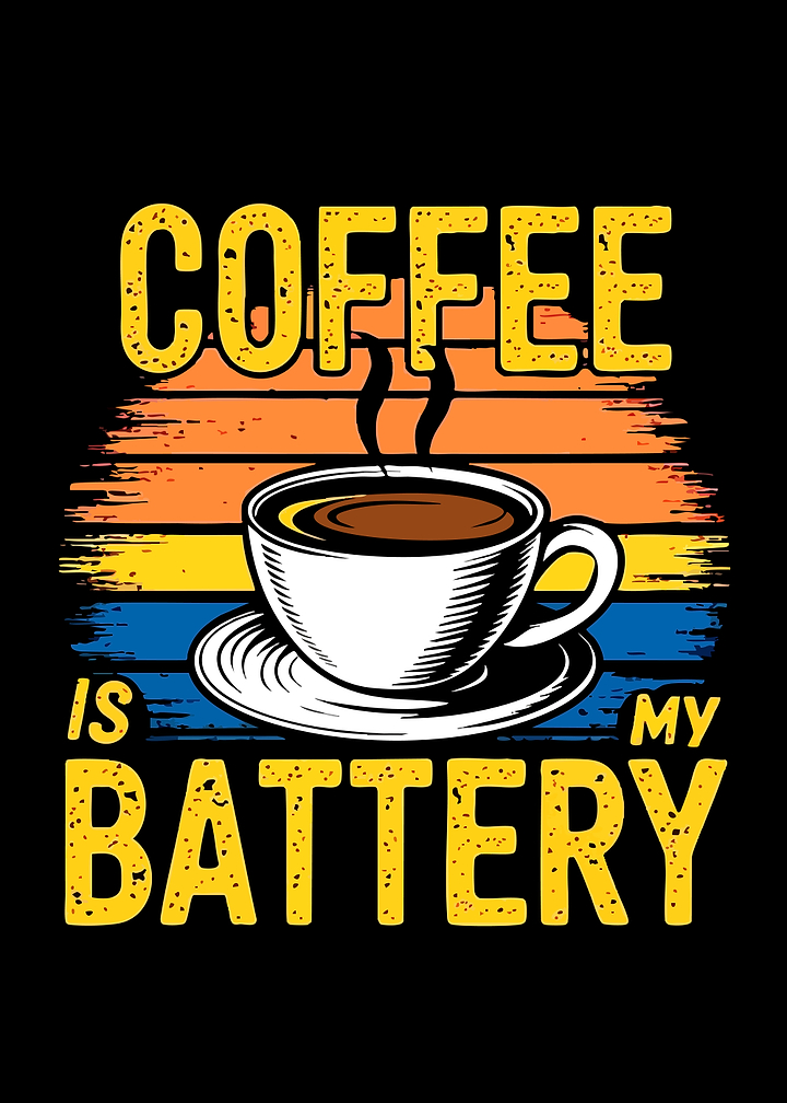 Coffee Is My Battery Retro Design