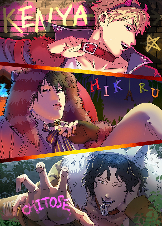 Anime Style Character Collage Illustration