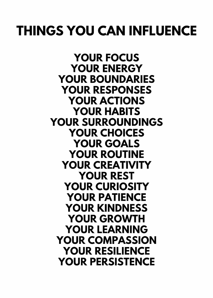 Things You Can Influence List
