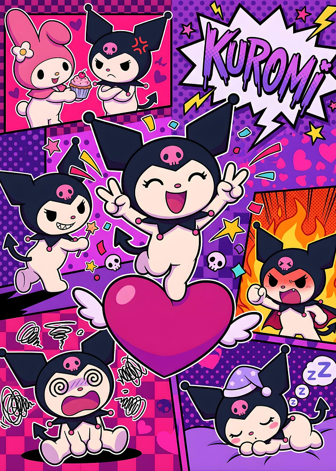 Kuromi Comic Strip Collage