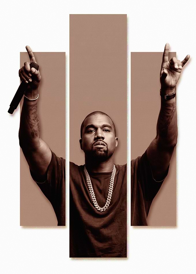 Kanye West Sepia Tone Portrait