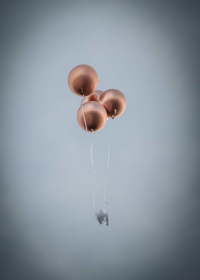 Floating Metallic Rose Gold Balloons