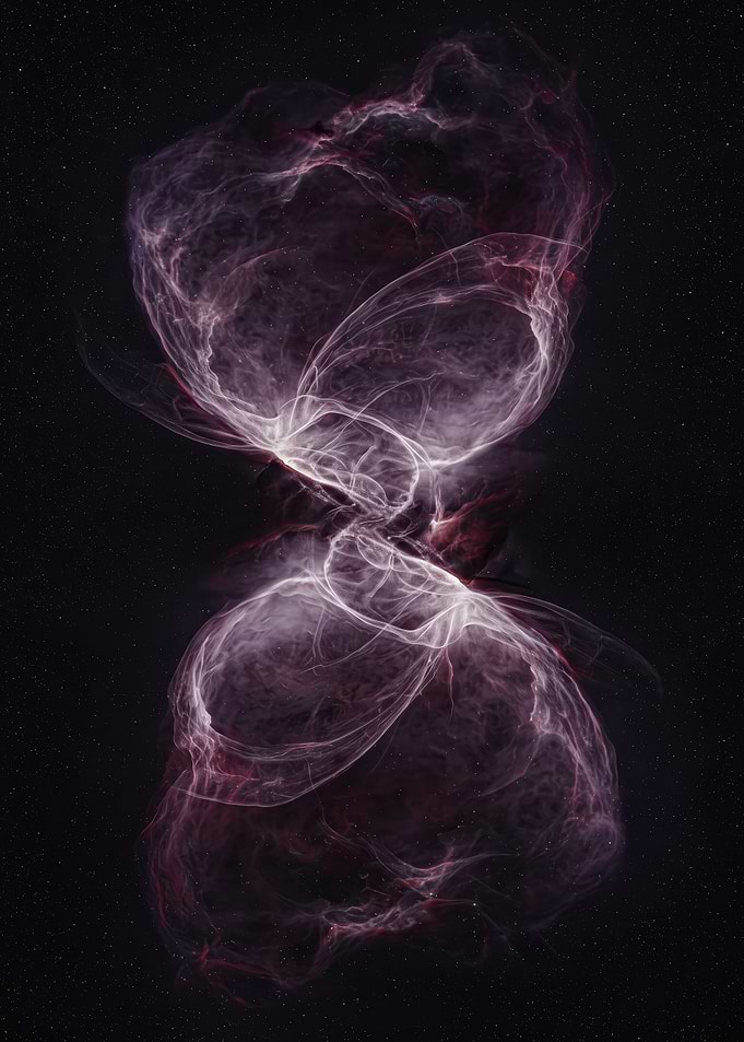 Ethereal Hourglass Nebula in Deep Space
