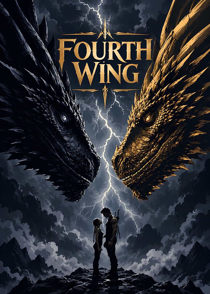 Fourth Wing Dragon Fantasy Poster