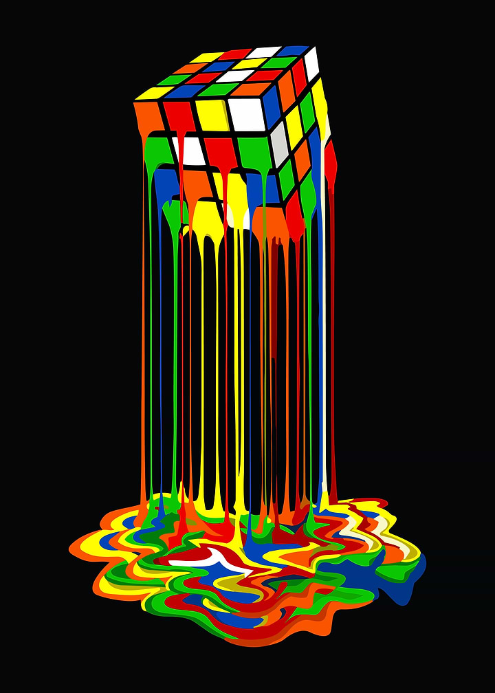 Melting Rubik's Cube Pop Art