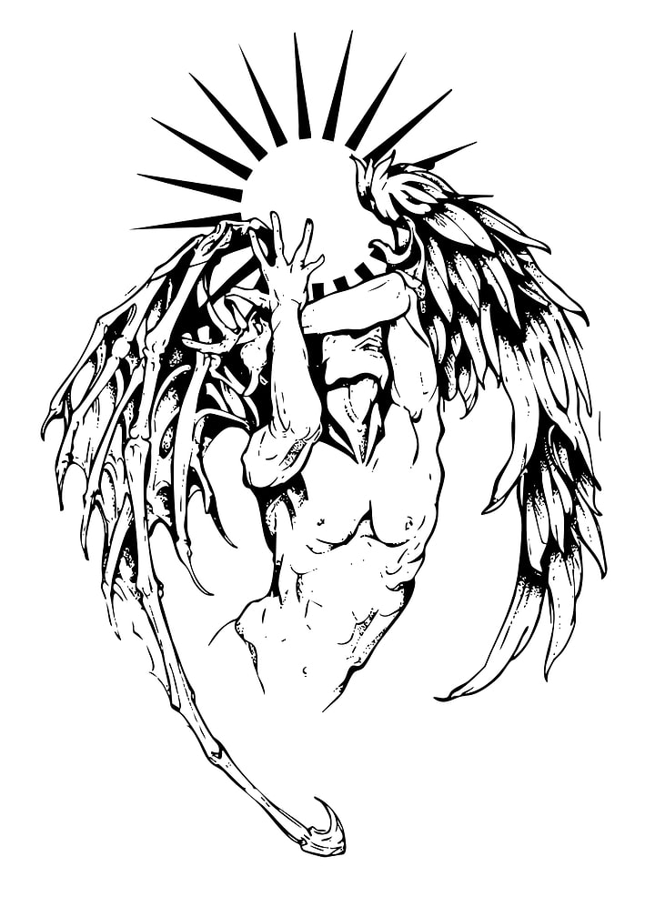 Fallen Angel and Demon Wing Illustration