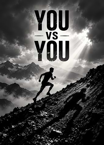 You vs You Motivational Mountain Runner
