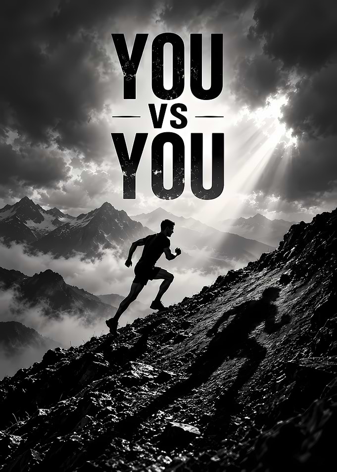 You vs You Motivational Mountain Runner