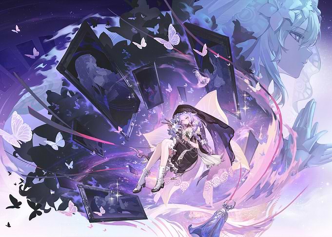 Ethereal Anime Girl with Butterflies