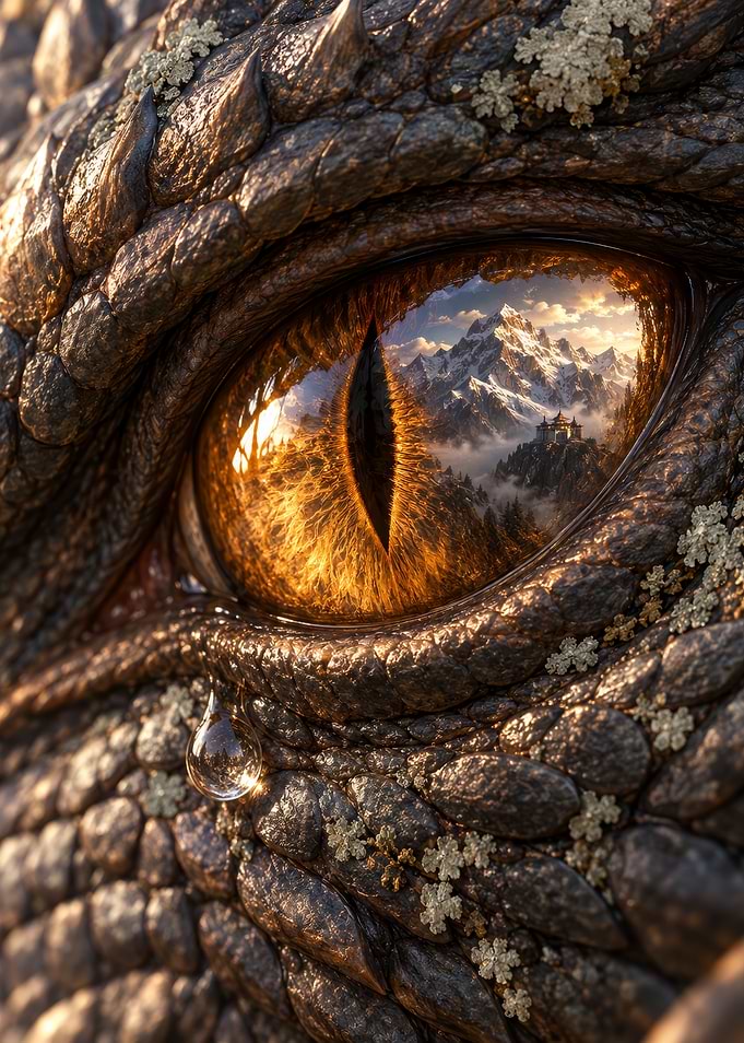 Dragon Eye Reflecting Mountain Landscape