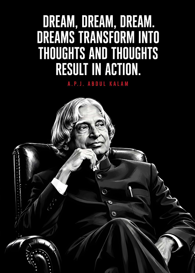 A.P.J. Abdul Kalam Inspirational Quote Poster