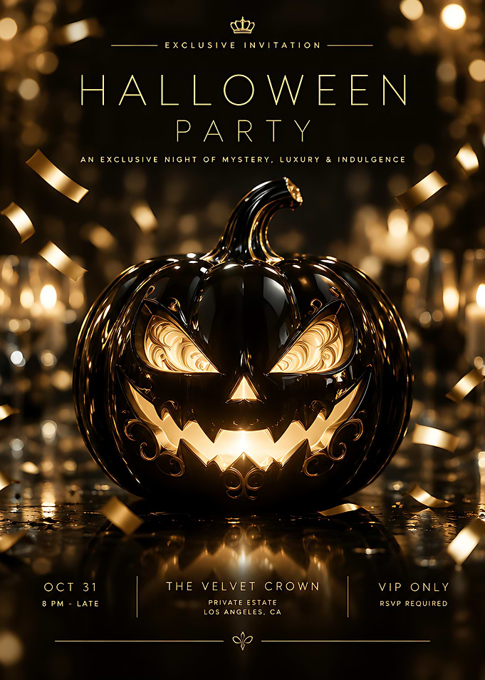 Luxury Halloween Party Invitation Poster