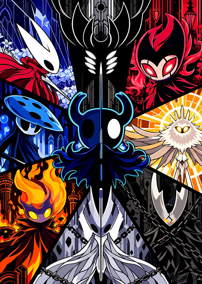 Hollow Knight Character Collage Poster