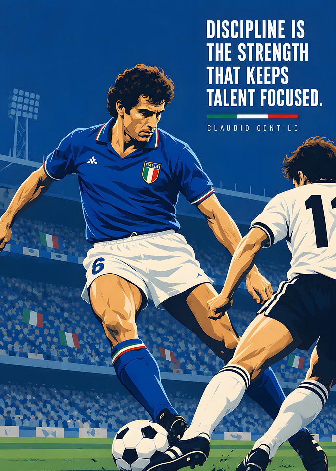 Claudio Gentile Soccer Motivational Poster