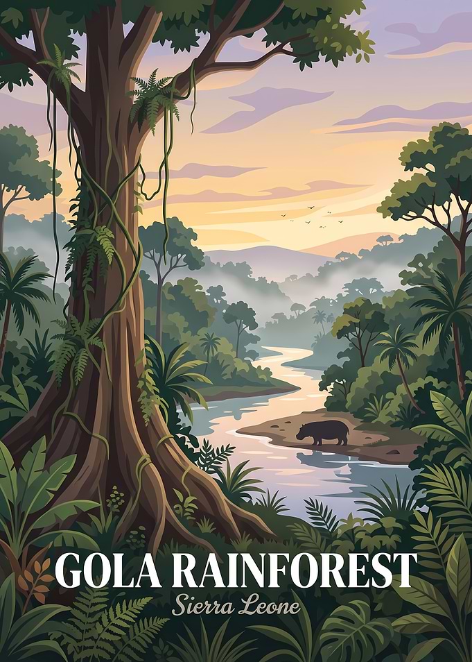 Gola Rainforest Sierra Leone Travel Poster