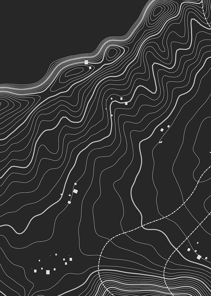 World Minimalist Topographic Map Contour Lines