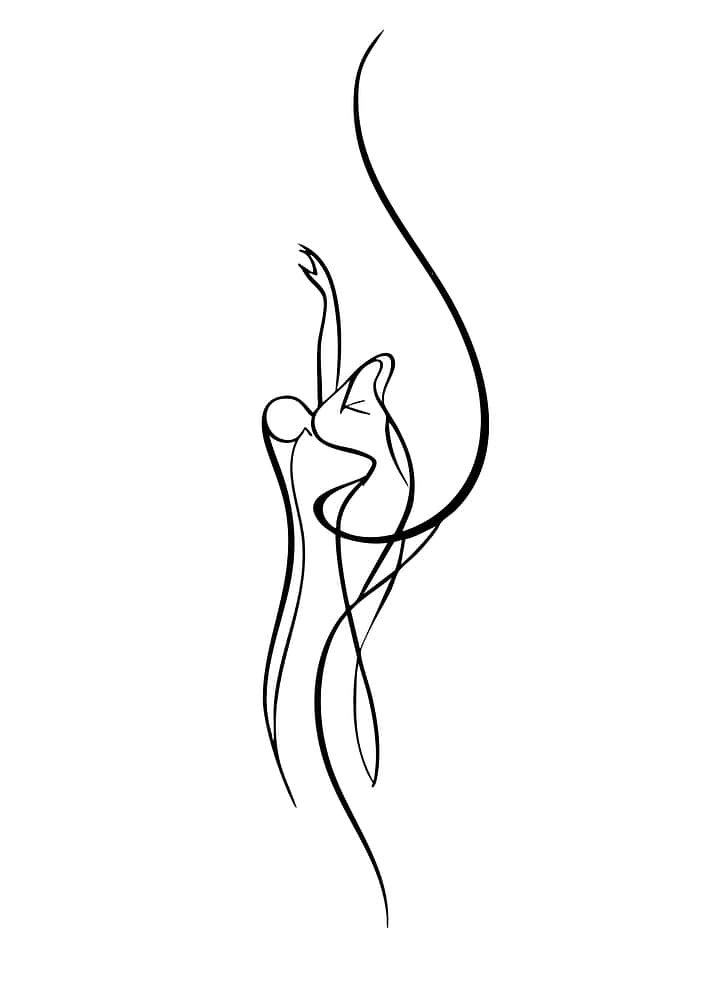 Minimalist Line Art Dancing Figure