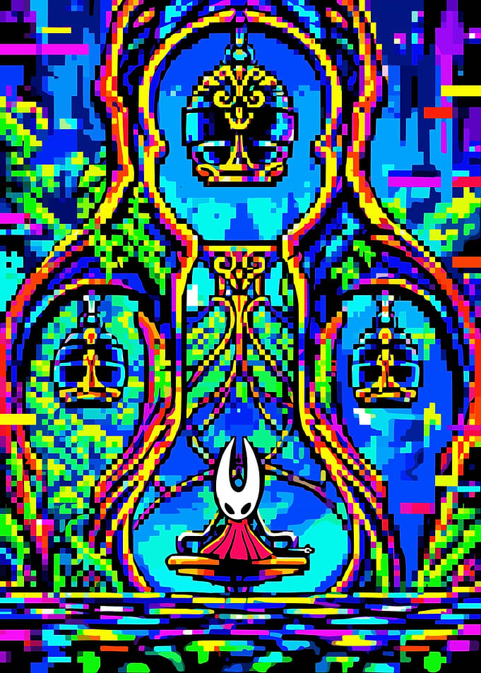 Hornet from Hollow Knight Glitch Art