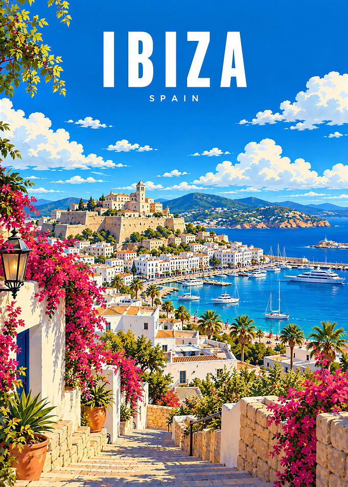 Ibiza Spain Travel Poster