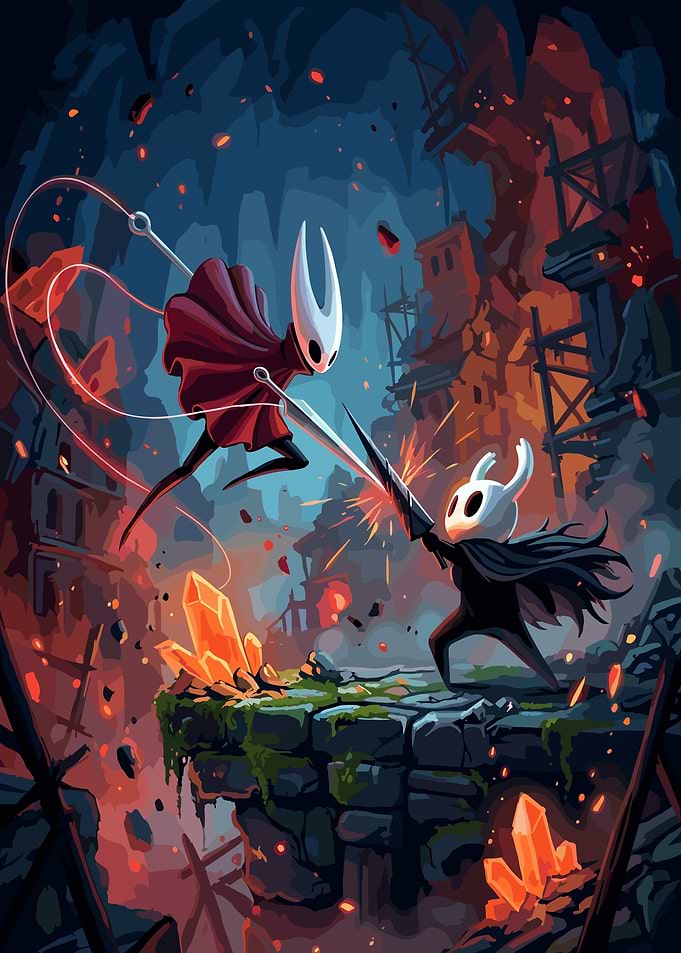 Hollow Knight and Hornet Duel