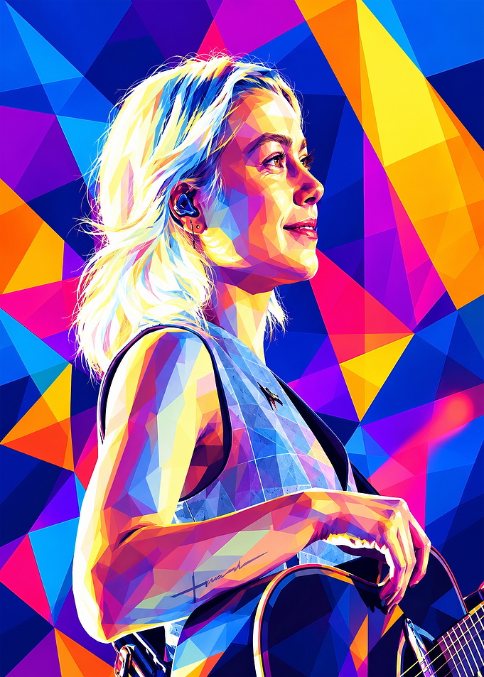 Phoebe Bridgers Low Poly Art Portrait
