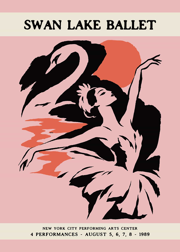 Vintage Swan Lake Ballet Poster