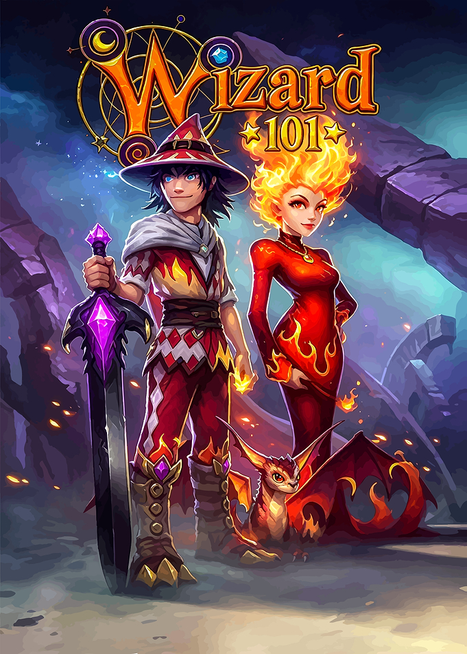 Wizard101 Fire School Characters Poster