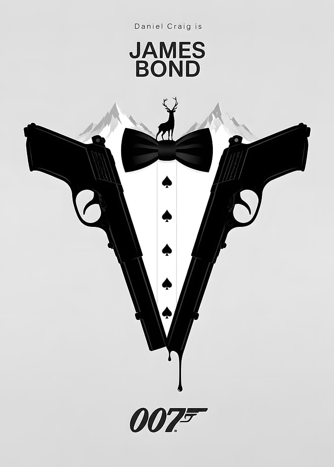 Minimalist James Bond 007 Poster