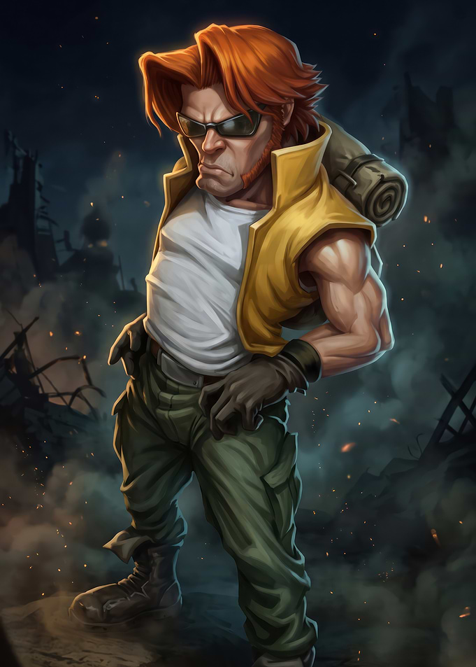 Tough Red-Haired Mercenary in Ruins