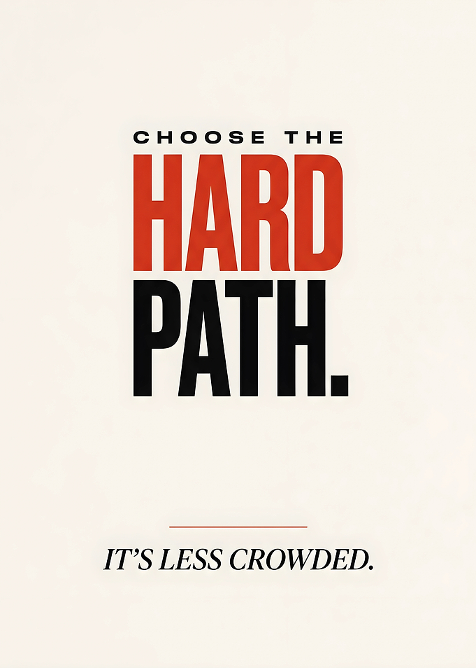 Choose The Hard Path Motivational Art