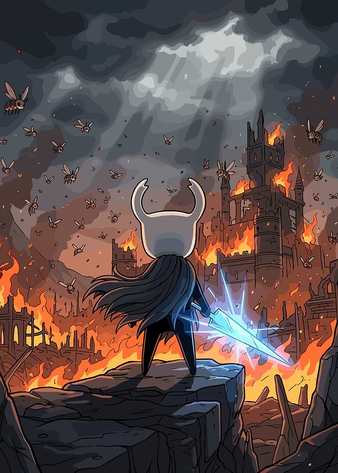 Hollow Knight Facing Burning Kingdom