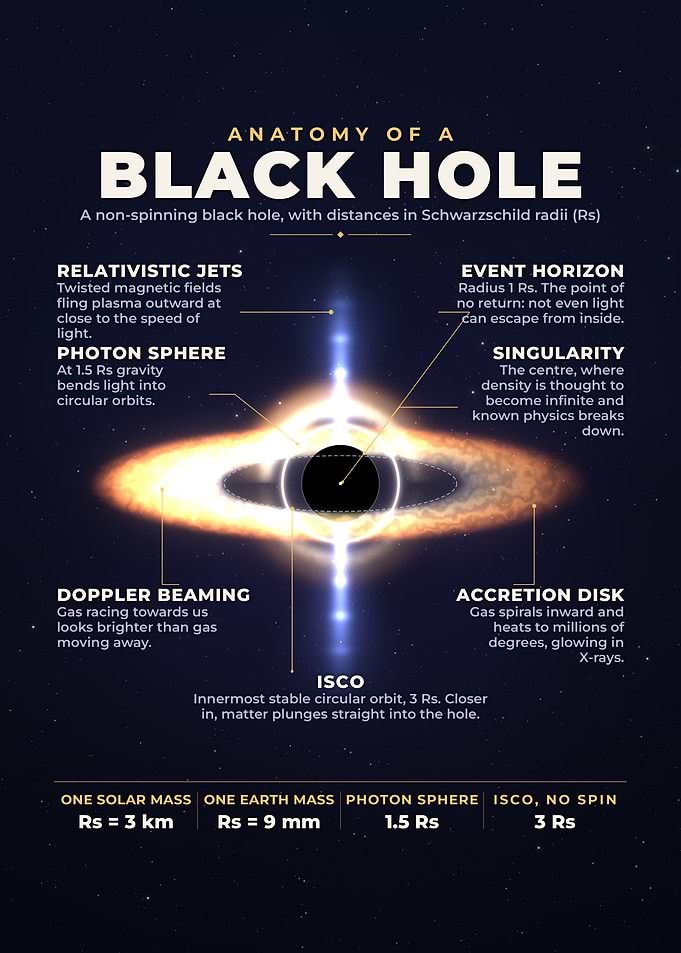 Anatomy Of A Black Hole Science Infographic Poster