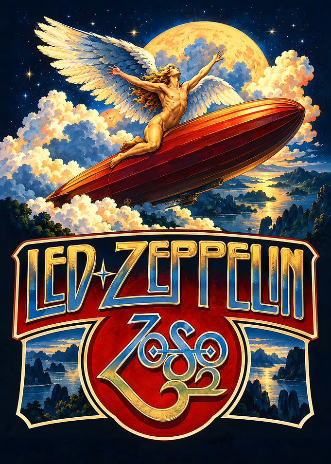Led Zeppelin Zoso Angel Airship Poster