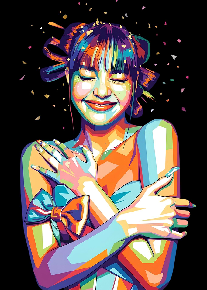 Colorful Pop Art Portrait of Lisa