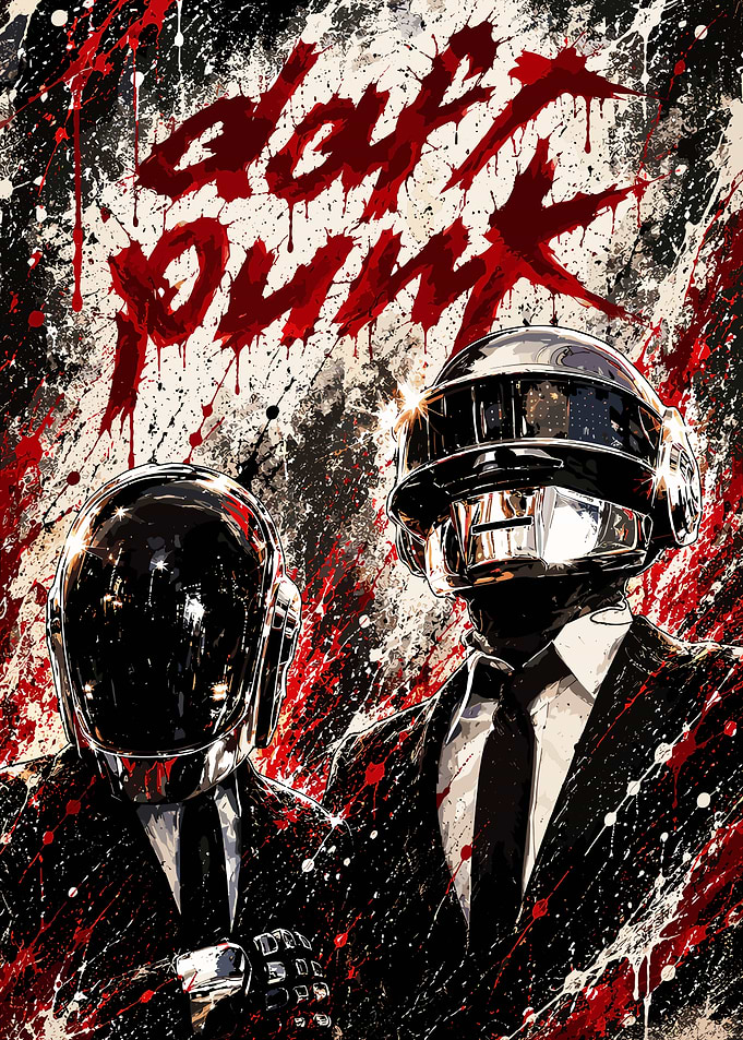 Daft Punk Splatter Art Poster