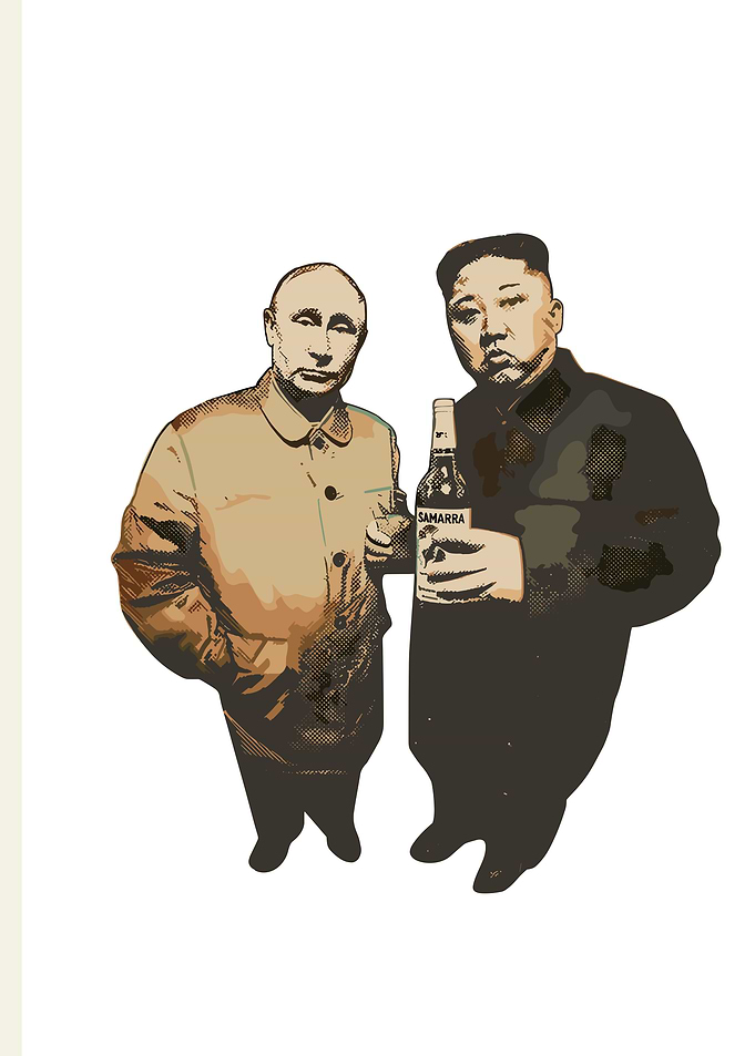 Putin and Kim Jong Un Illustration