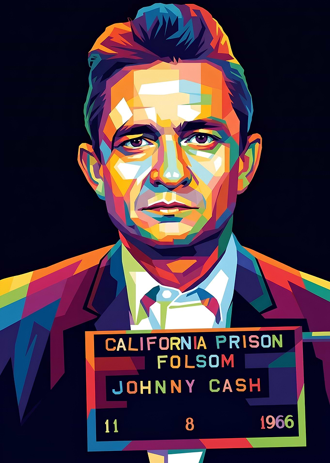 Johnny Cash Folsom Prison Pop Art