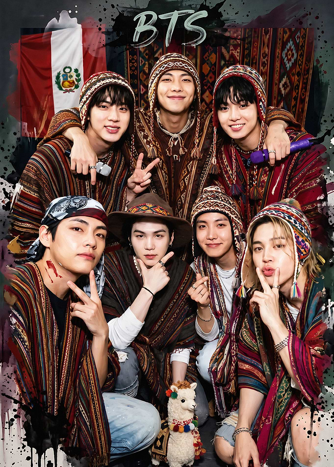 BTS Members in Peruvian Traditional Attire