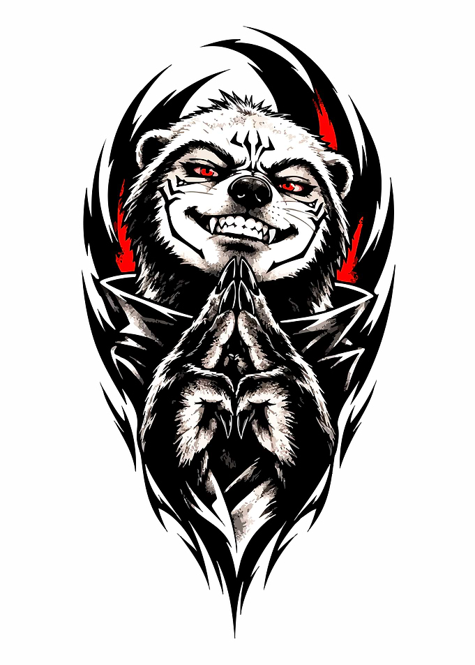 Tribal Style Honey Badger Illustration