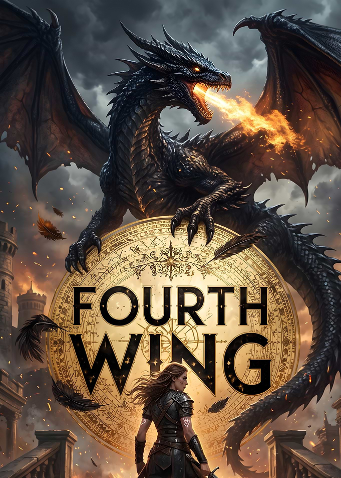 Fourth Wing Dragon Fantasy Poster