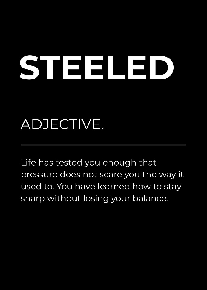 Steeled Definition Poster – Mental Toughness, Composure & Resilience Mindset