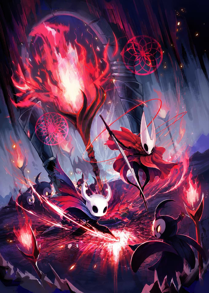 Hollow Knight and Hornet Battle Scene