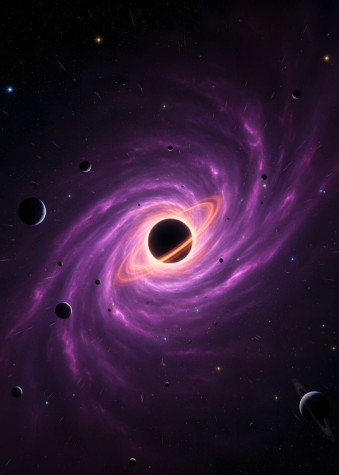 Purple Nebula Black Hole System