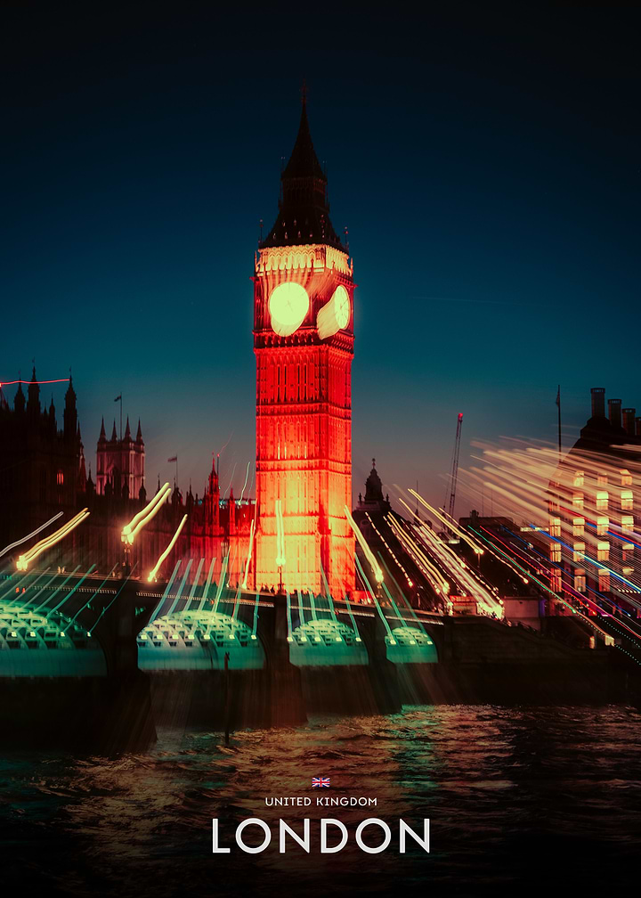Big Ben London Night Long Exposure