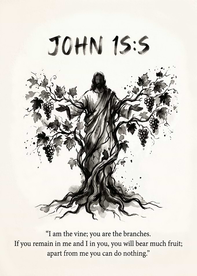 John 15:5 Vine and Branches Art