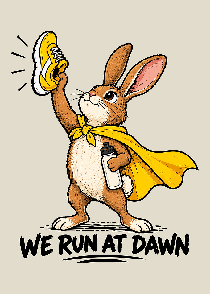 Superhero Bunny Running Illustration