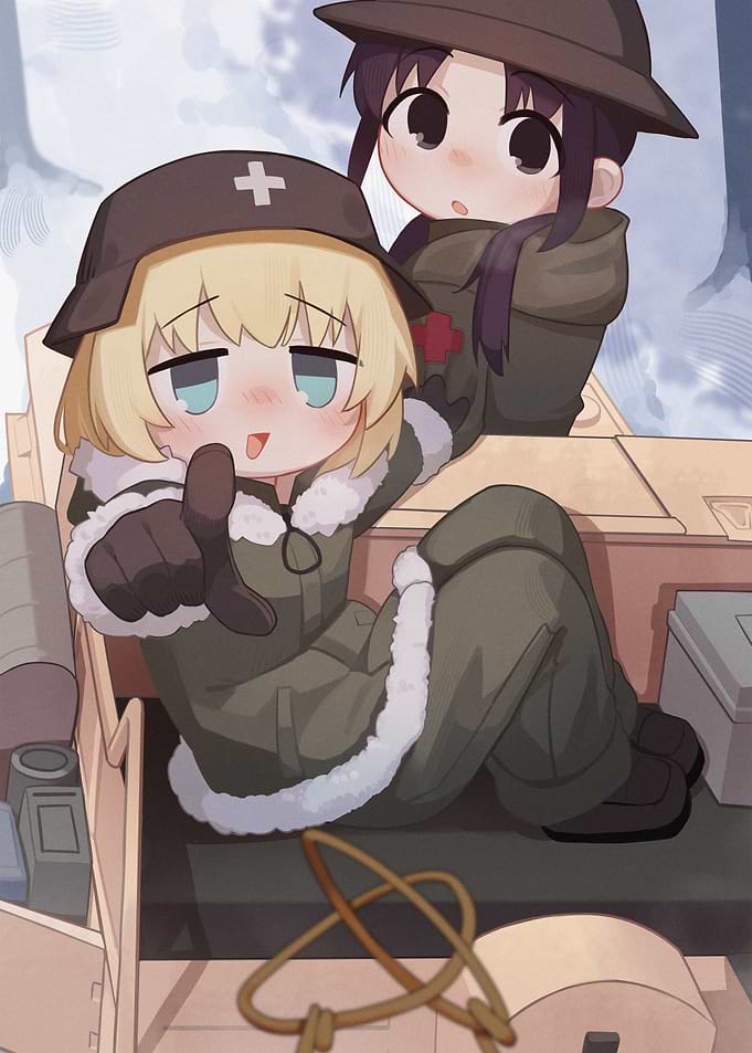 Chito and Yuuri in Kettenkrad