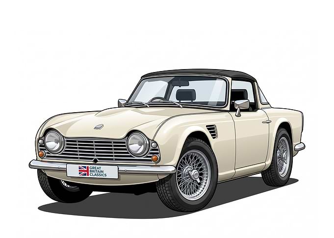 Classic Cream Triumph TR4 Sports Car