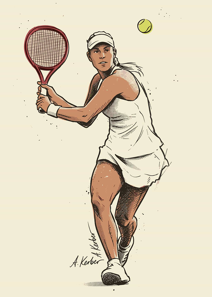 Angelique Kerber Tennis Player Illustration