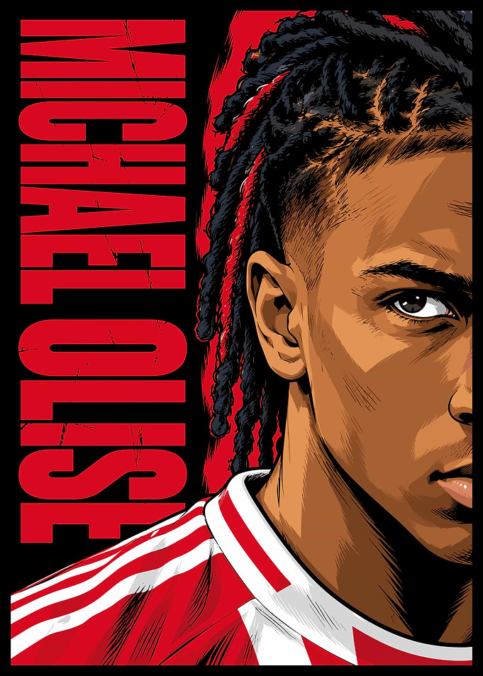 Michael Olise Graphic Portrait Poster